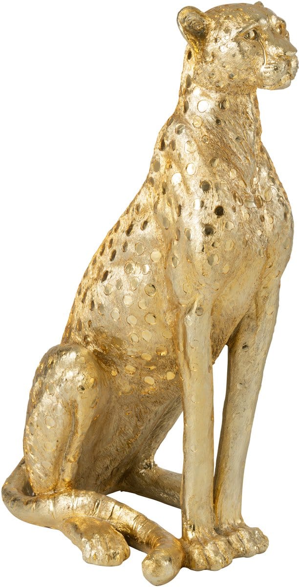 J-Line decoratie Luipaard Staand - polyresin - goud - large
