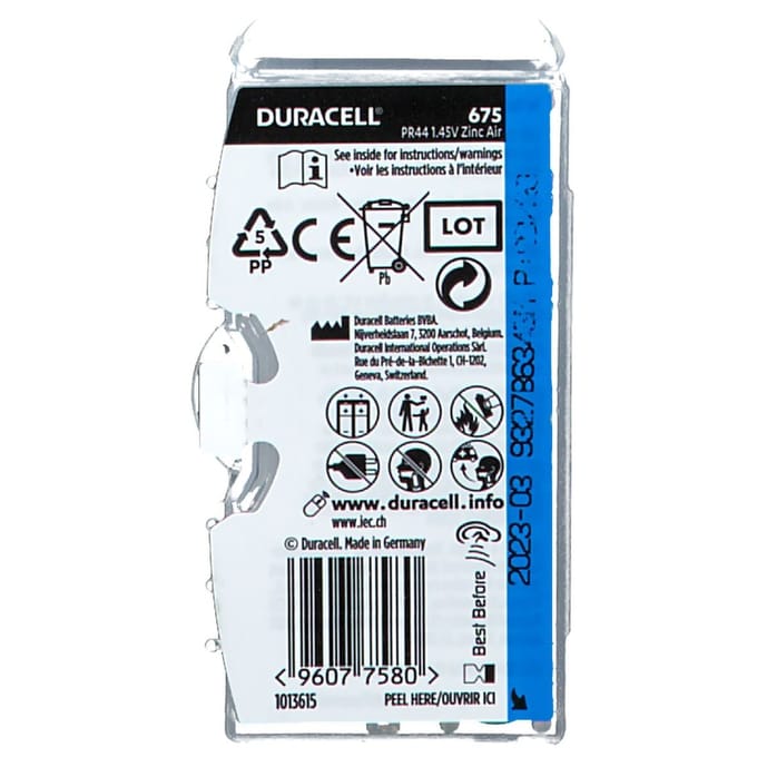Duracell Easy Tab Hoorbatterij Da675 Blauw 6