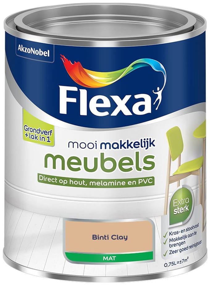 Flexa - Mooi Makkelijk Meubels Mat - Binti Clay - Mengverf - 750 Ml