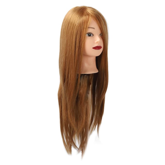Kappers Mannequin Hoofd 85 Procent Echt Haar Flexibel Multifunctioneel Haarstylinghoofd voor Salon brown