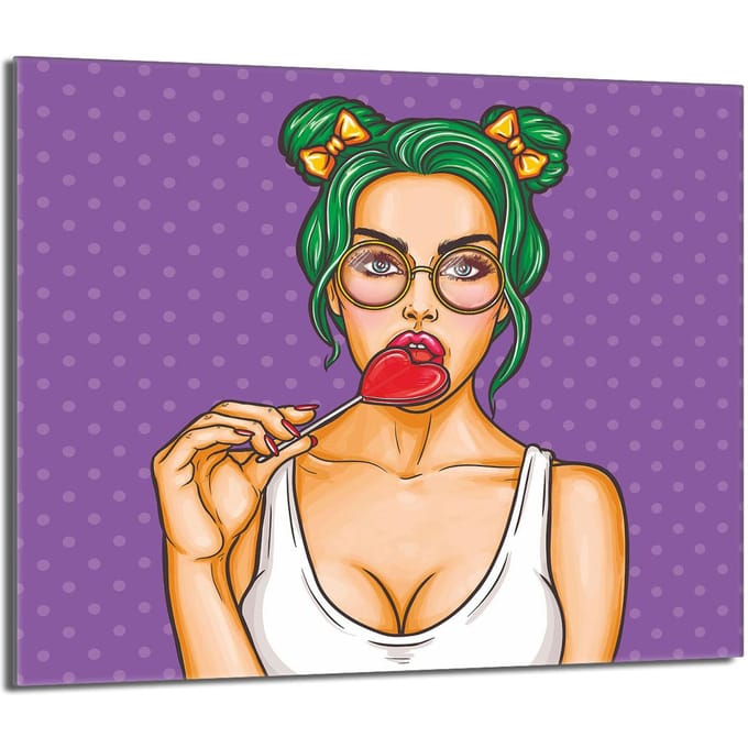 TMK ArtDeko - Glas Beschermplaat - 60x52 cm - Vrouwelijk Ontwerp