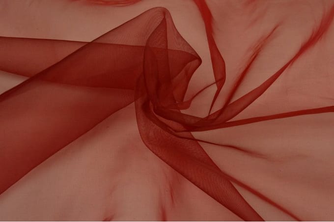 Organza stof - Bordeaux rood - 1 meter - Per meter - 150cm breed