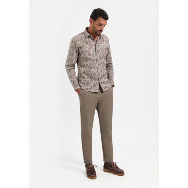 No Excess Shirt Stretch Allover Printed Dark Grey Größe: M | Casual hemden Outlet | Herren | Grau