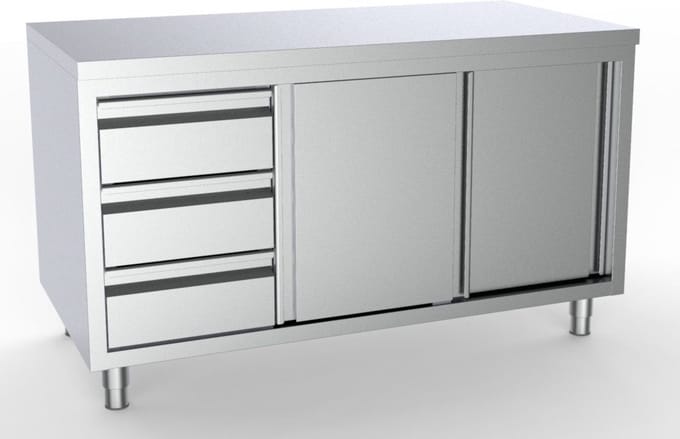 700 WERKTAFEL SCHUIFDEUREN LADEN LINKS 2000 | 7333.0254 | COMBISTEEL