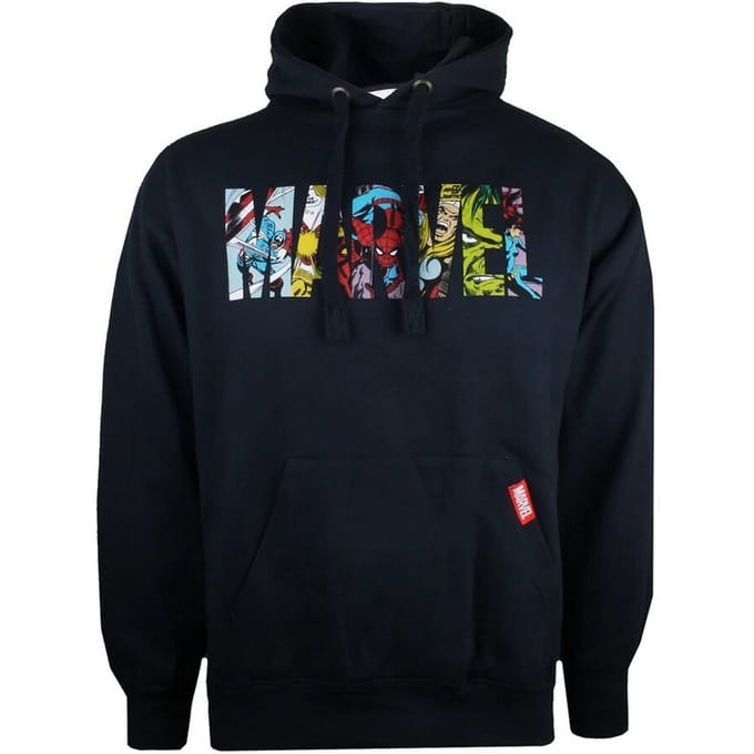 Marvel Tekens Logo Heren Hoodie (Marine)