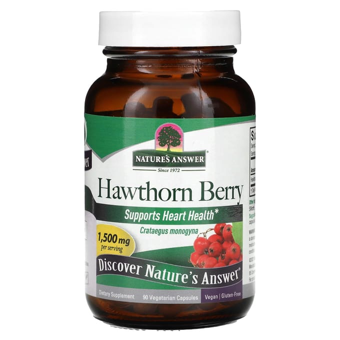 Nature'S Answer, Meidoornbes, 1.500 mg, 90 Vegetarische Capsules (500 mg per capsule)