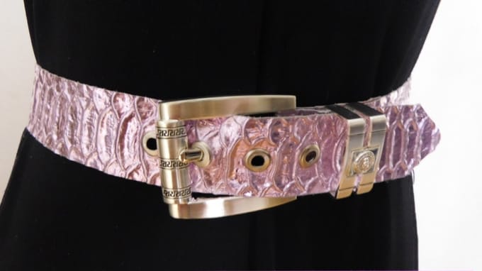 Hetty'S - Roze-lila - riem - van bijzonder leer - met speciale gespenset