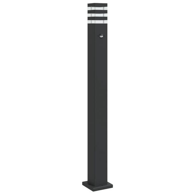 vidaXL Vloerlamp voor buiten met sensor 110 cm aluminium zwart