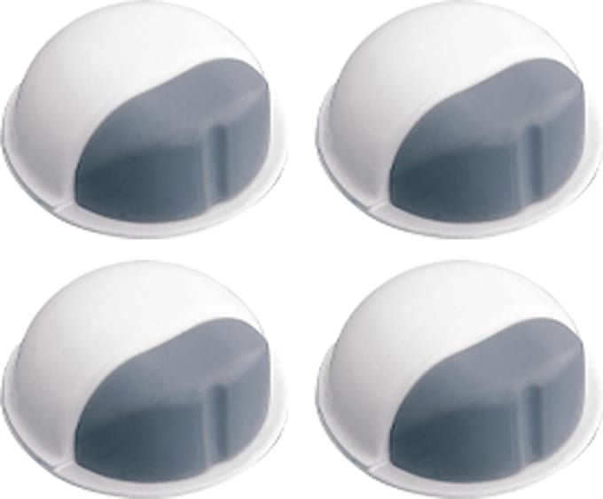 AMIG Deurstopper/deurbuffer - 4x - D50mm - zelfklevend - wit