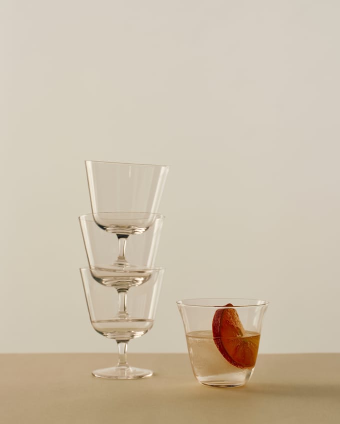 HAY - Curve beker glas set van 6 - transparant