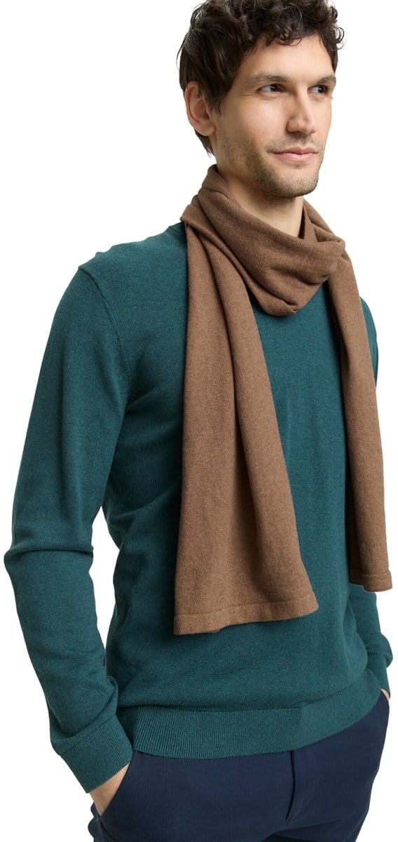 Tom Tailor - Sjaal met kasjmier - Maat ONESIZE - dark taupe melange