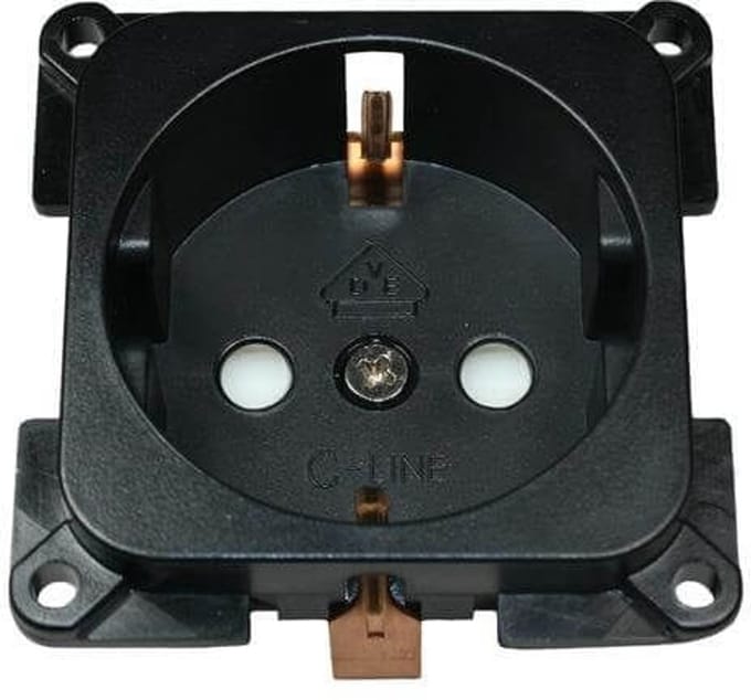 C-Line Wandcontactdoos 230V – Zwart