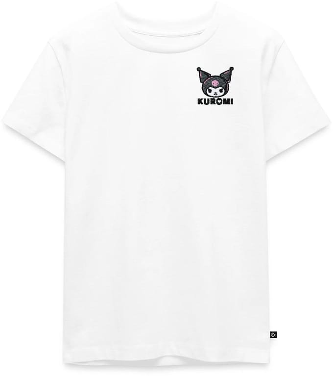 Kuromi Geborduurd Portret Premium T Shirt Kinderen