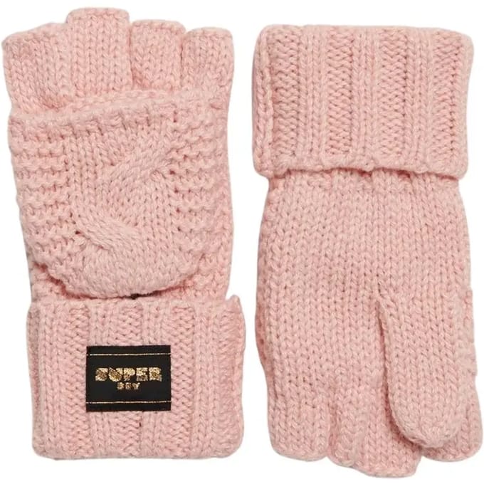 Superdry Cable Knit Handschoenen Roze Vrouw