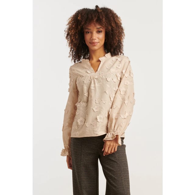 Smashed Lemon Dames3d bloemenprint top met v hals |