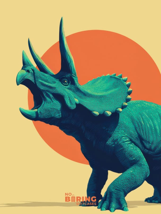 Kinderkoffer blauw - Dino