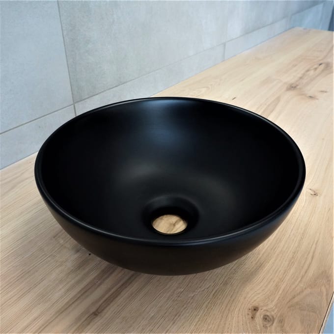 Brogali Design Alesa XL 33 cm Waskom – Mat Zwart