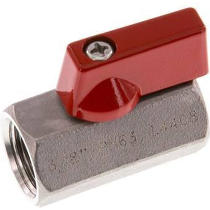 G 3/8 inch 2-Weg Rvs Mini-Kogelkraan 63 Bar