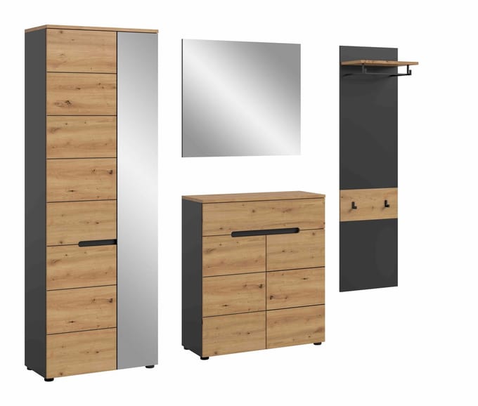Canu kledingkastcombinatie Artisan NB basaltgrijs NB - 37x220x190cm