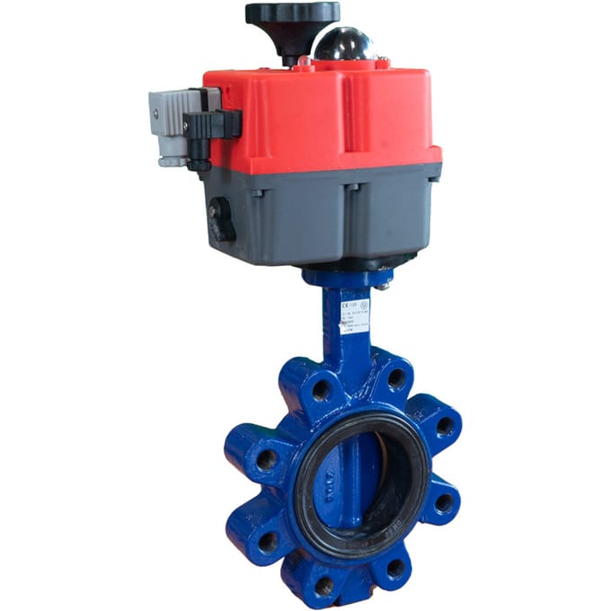 Elektrische Vlinderklep DN80 24-240V AC/DC Modulerende Lug GGG40 EPDM J+J