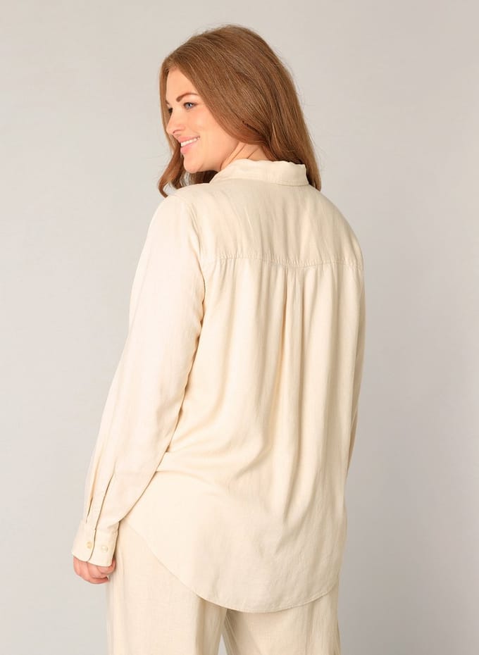 BASE LEVEL CURVY Yaella Shirts - Light Beige - maat 2(50)
