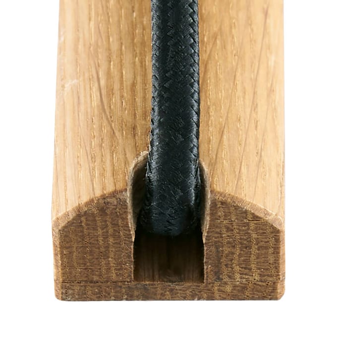 HerzBlut Elli vloerlamp, asteiken geolied/taupe
