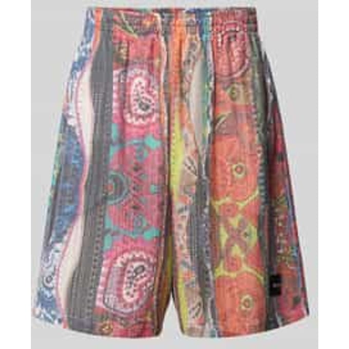 straight fit short in haakwerk-look met viscose