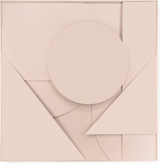 Art for the Home Abstract 3D ornament 80x80cm roze