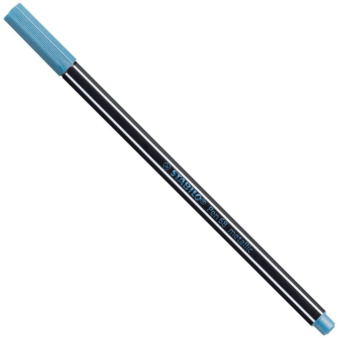 STABILO Pen 68 Metallic - Premium Metallic Viltstift - Metallic Blauw - per stuk