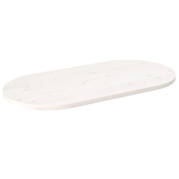 vidaXL - Tafelblad - ovaal - 100x50x2,5 - cm - massief - grenenhout - wit