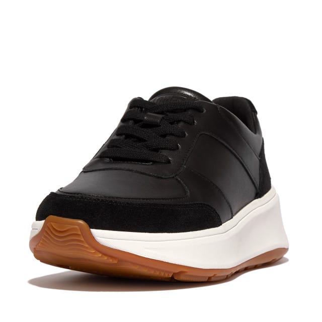 FitFlop F-Mode Suede/Leren Sneakers ZWART - Maat 37