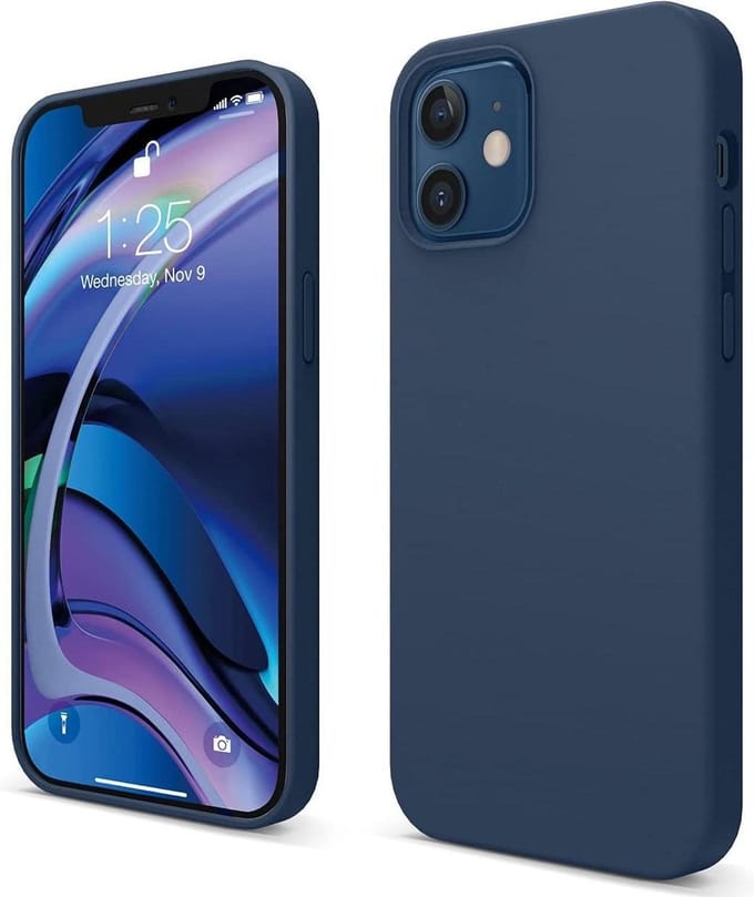 Solid hoesje Soft Touch Liquid Silicone Flexible TPU Cover - Geschikt voor: iPhone 12 Pro Max - Oxford Blauw