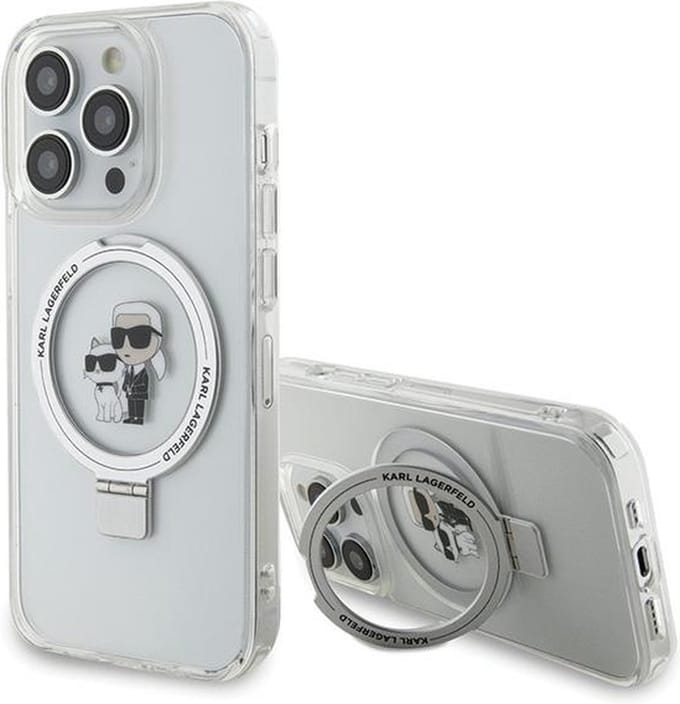Karl Lagerfeld KLHMP14LHMRSKCH iPhone 14 Pro 6.1" white/white hardcase Ring Stand Karl&Choupette MagSafe