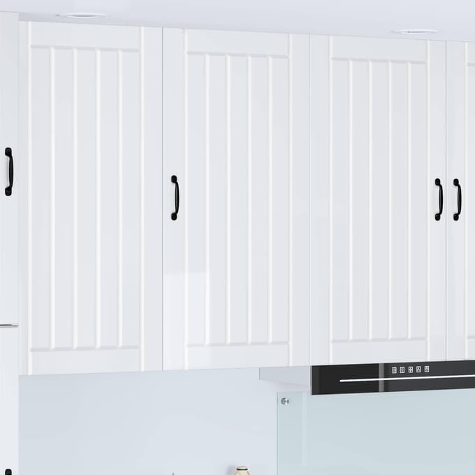vidaXL - Wandkast - LUCCA - Hoogglans - Wit - 50 - x - 31 - x - 100 - cm - Bewerkt - hout