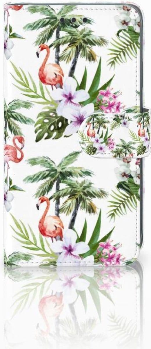 Apple iPhone Xr Telefoonhoesje met Pasjes Flamingo Palms