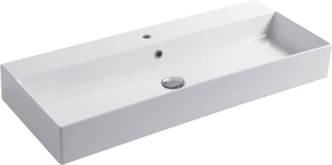 Saqu Square Wastafel 1 bak 1 krg 100x40x12 cm Glans Wit