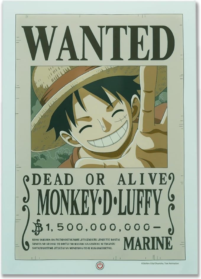 Teknofun One Piece Luffy Wanted - LED neon wandlamp - 30 cm