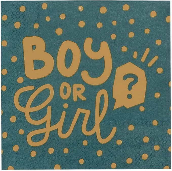 Papieren Gender reveal servetten.