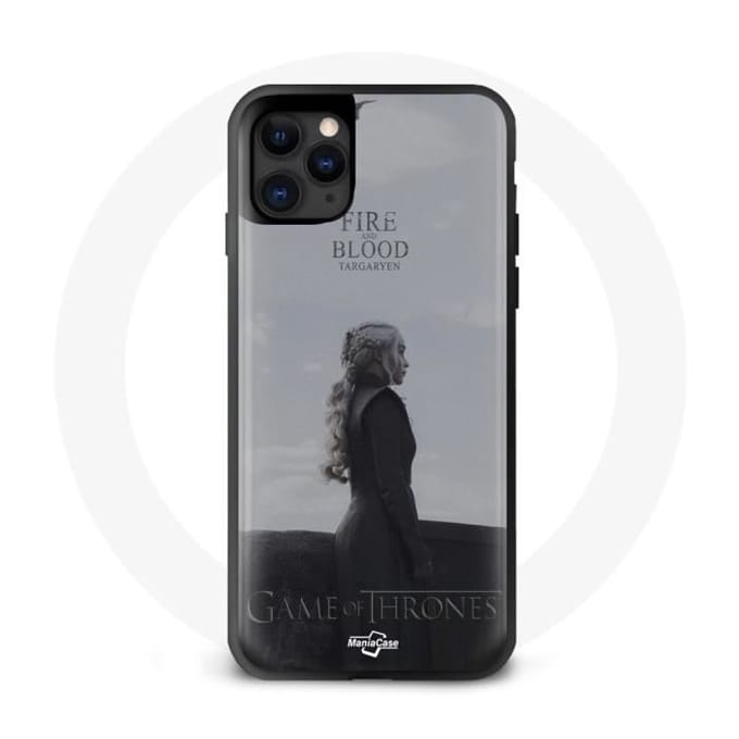 Coque - Maniacase - Iphone 11 Pro Max - Game of Thrones - Daenerys Targaryen - Logo Gris noir