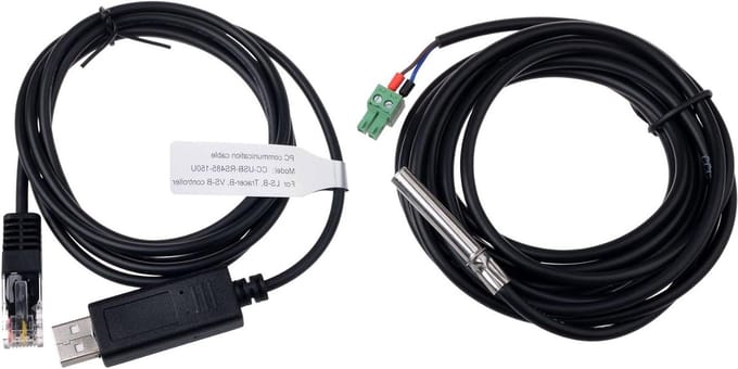 Temperatuursensor en USB Kabel - Communicatiekabel Pack - Zonne-energie Monitoren - Afstandsbediening Temperatuurcompensatie - 12 VDC - Niet gespecificeerd