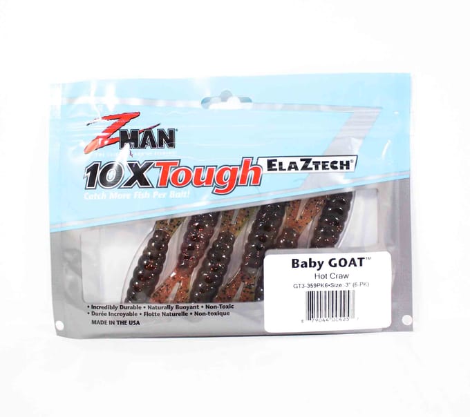 Zman Soft Lure Baby Geit 3 ​​Inch 6/Pack Hot Craw (4257)