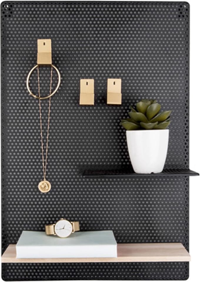 Present Time Memo bord Perky Mesh - IJzer Zwart - 52x34,5x10,5cm - Scandinavisch