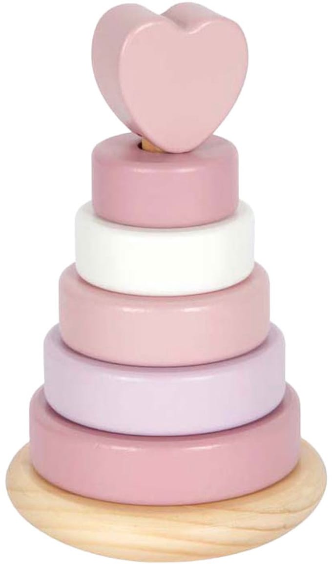 Small Foot - Wooden Stacking Tower Pink - 7 pcs.