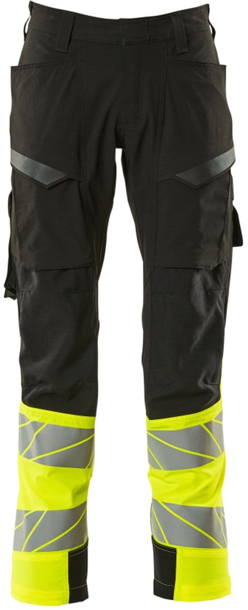 Mascot Accelerate Safe Broek met dijbeenzakken 19379-510 - Zwart/hi-vis geel - C48 - 90
