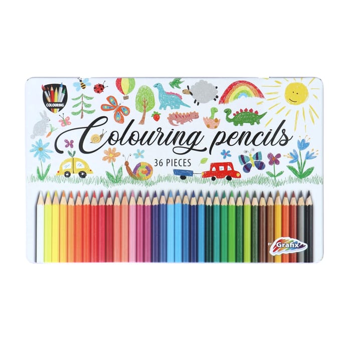 Grafix - Colored pencils in tin box 36 pcs.