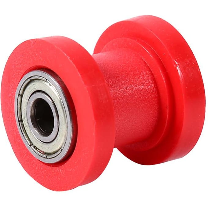 Roue tendeur guide coulisseau rouleau de chaîne 10 mm Pit Dirt Mini Moto Atv rouge