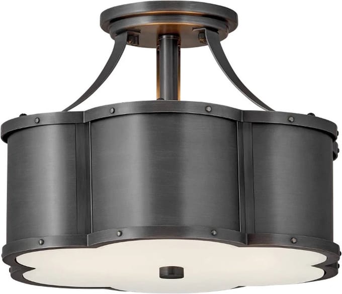 Hinkley LED Plafondlamp Chance | 2X E27 Max 60W | Dimbaar | Blackened Brass
