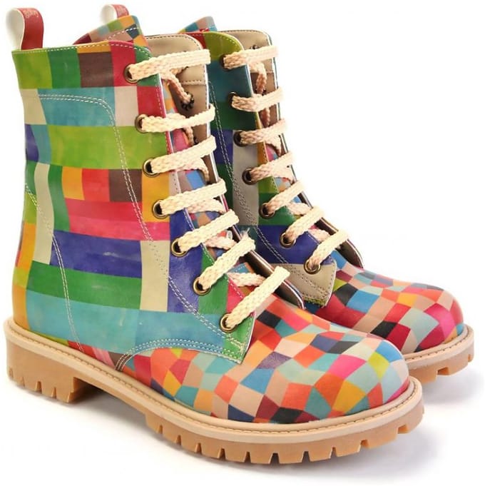 Goby Mosaic Colors Dames Laarzen - Handmade - Vegan Leer - Maat 40