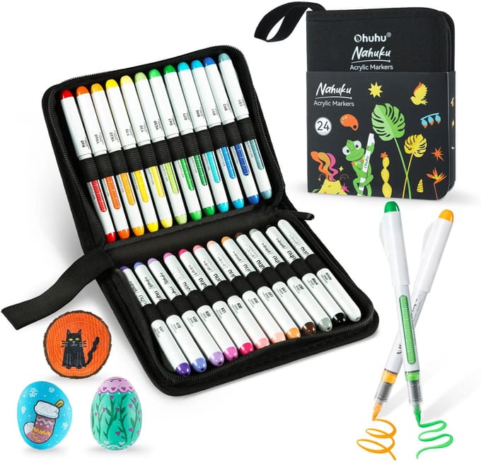 Ohuhu - Nahuku - Direct-ink Acrylic Markers - 24 kleuren
