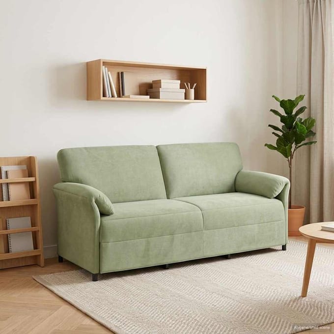 vidaXL - 3-Zits - Sofa - Lichtgroen - 198 - x - 83 - x - 95 - cm - Fluweel